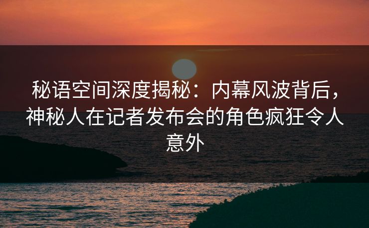 秘语空间深度揭秘：内幕风波背后，神秘人在记者发布会的角色疯狂令人意外